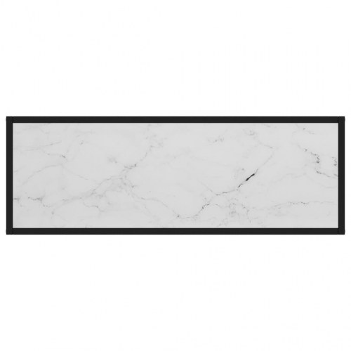 Konsolbord 100×35×75 cm - hærdet glas i hvid marmorlook