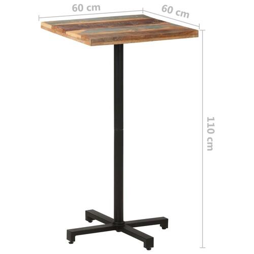 Bistrobord 60x60x110 cm firkantet massivt genbrugstræ
