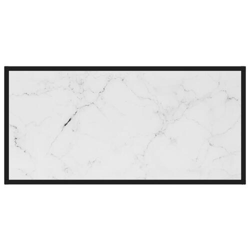 Sofabord 100x50x35 cm hærdet glas hvid