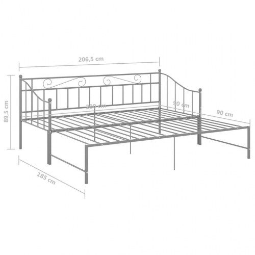 Sengestel til udtræksseng 90 x 200 cm - grå