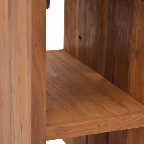Sengebord i massivt teaktræ 20 × 35 × 50 cm - med skuffe og hylde