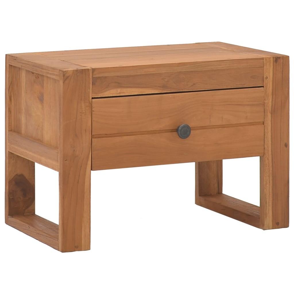 Sengebord 50x30x35 cm massivt teaktræ