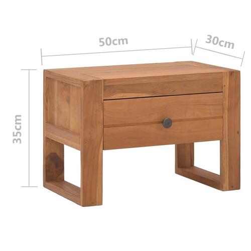 Sengebord 50x30x35 cm massivt teaktræ