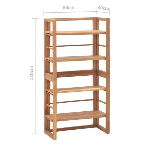 Reol 60x30x120 cm massivt teaktræ