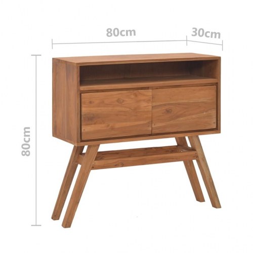 Konsolbord 80x30x80 cm massivt teaktræ