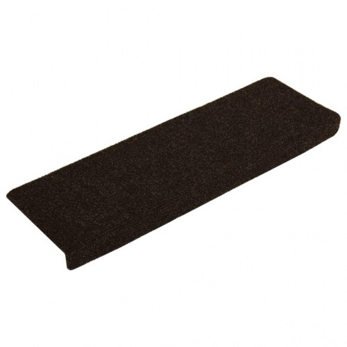 Trappemåtter selvklæbende - 15 stk. 65×21×4 cm, mørkebrune, rektangulær kant