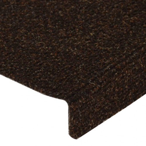 Trappemåtter selvklæbende - 15 stk. 65×21×4 cm, mørkebrune, rektangulær kant