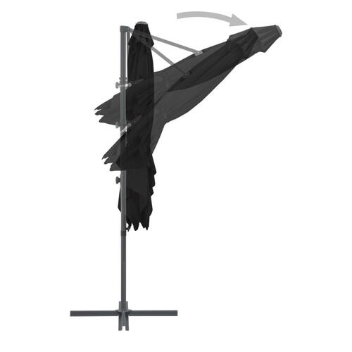 Hængeparasol med stålstang 250x250 cm sort