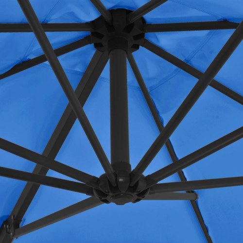 Hængeparasol 250x250 cm stålstang azurblå