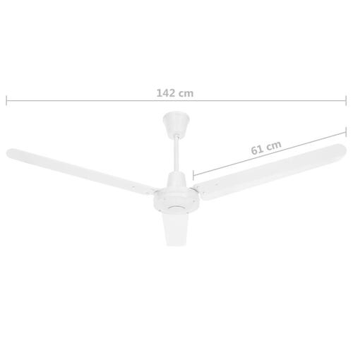 Loftventilator 142 cm hvid