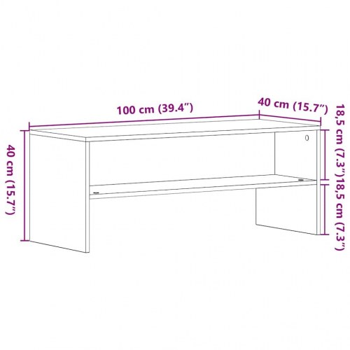 Tv-bord 100×40×40 cm i konstrueret træ - sort eg