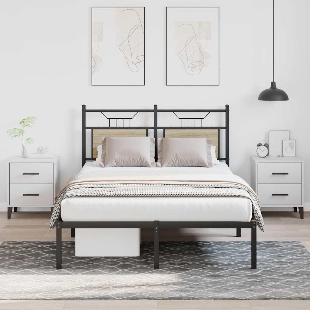 Sengeramme Uden Madras Konstrueret Træ Sonoma-Eg - med hovedgærde / 120 x 190 cm