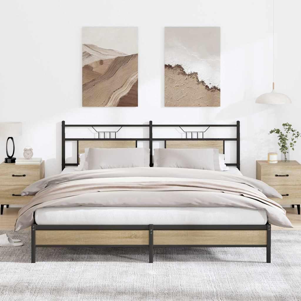 Sengeramme uden madras 183x203 cm konstrueret træ sonoma-eg