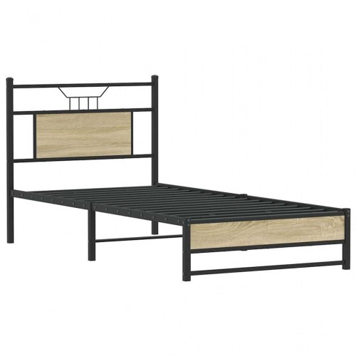 Sengeramme 90 x 190 cm med sengegavl - sonoma-eg