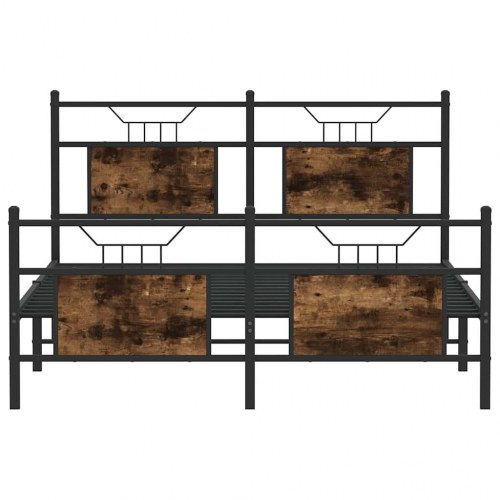 Sengeramme 137 x 190 cm med lamelbund - røget eg