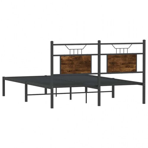 Sengeramme 140 x 190 cm med sengegavl - røget egetræ