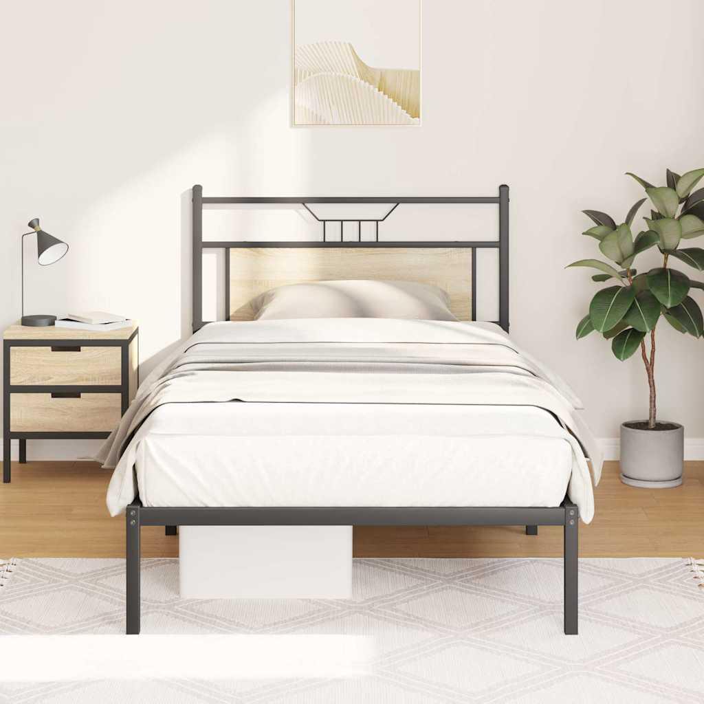 Sengeramme uden madras 107x203 cm konstrueret træ sonoma-eg