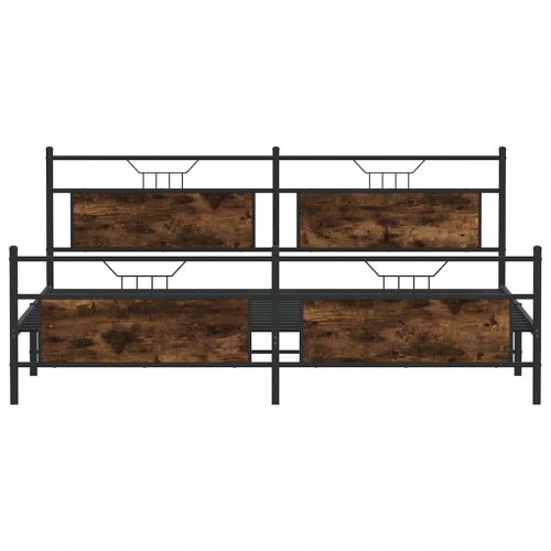 Sengeramme 200 x 200 cm med lamelbund - røget egetræsfarve
