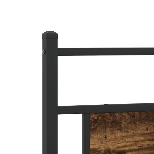 Sengeramme 200 x 200 cm med lamelbund - røget egetræsfarve