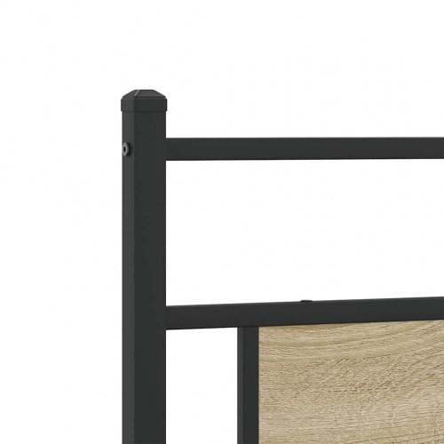 Sengeramme uden madras 193 x 203 cm i metal og sonoma-eg