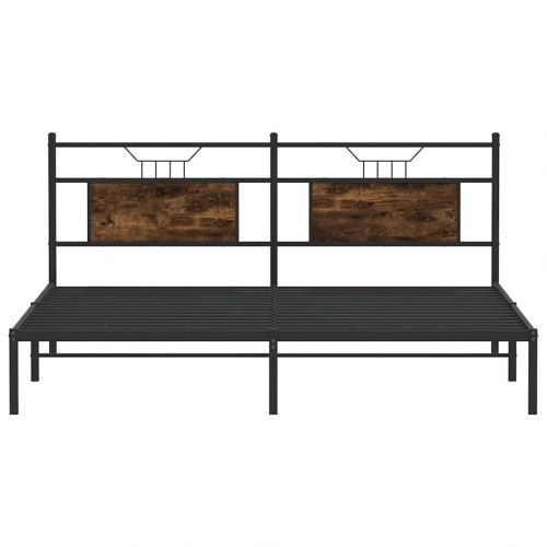 Sengeramme uden madras med sengegavl 183 x 213 cm - røget eg