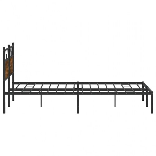 Sengeramme uden madras med sengegavl 183 x 213 cm - røget eg