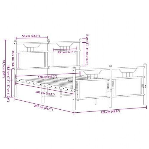 Sengeramme 120 x 200 cm uden madras - sonoma-eg