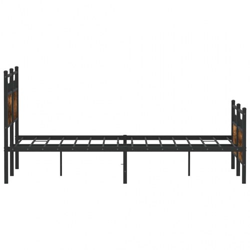 Sengeramme 120 x 190 cm med hovedgærde - røget egetræ