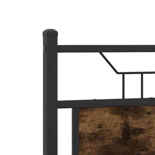 Sengeramme 120 x 190 cm med hovedgærde - røget egetræ
