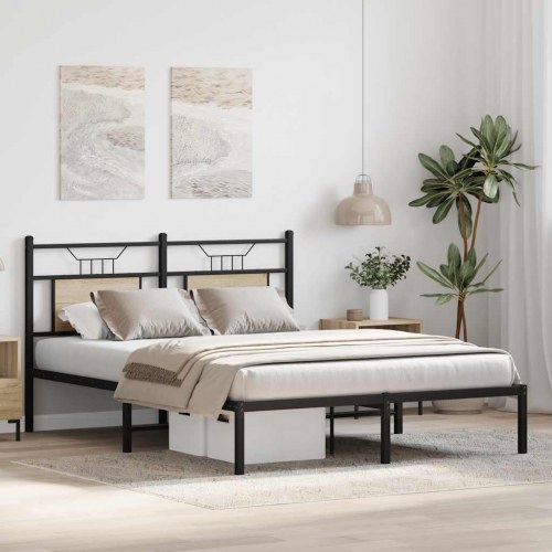 Sengeramme 137 x 190 cm med sengegavl - sonoma-eg