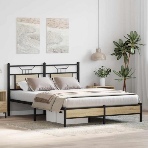 Sengeramme 140 x 190 cm med sengegavl - sonoma-eg