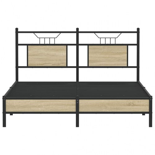 Sengeramme 150 x 200 cm uden madras med sengegavl - sonoma-eg