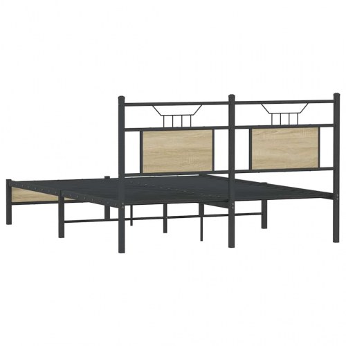 Sengeramme 150 x 200 cm uden madras med sengegavl - sonoma-eg