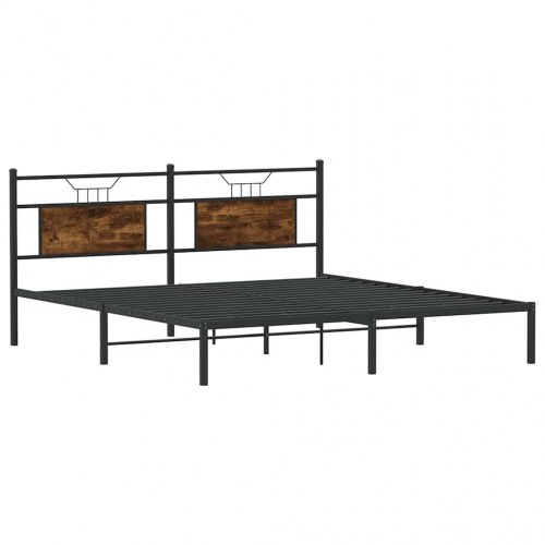 Sengeramme uden madras 183 x 203 cm - røget eg