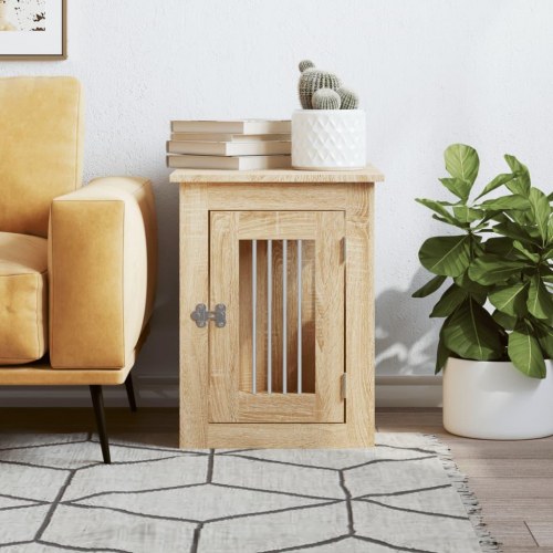 Hundebur/endebord 45×62×59 cm i konstrueret træ - sonoma-eg