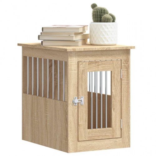 Hundebur/endebord 45×62×59 cm i konstrueret træ - sonoma-eg
