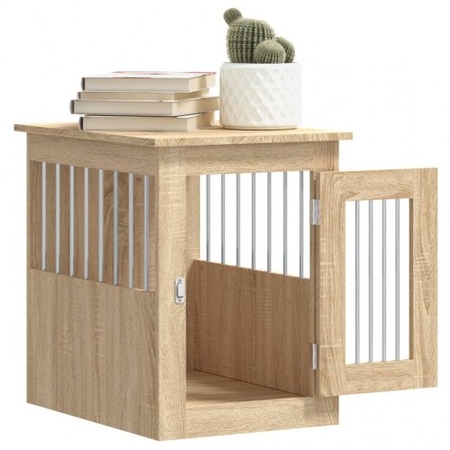 Hundebur/endebord 45×62×59 cm i konstrueret træ - sonoma-eg