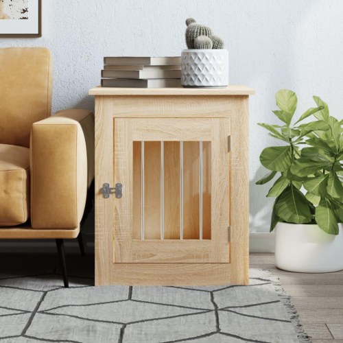 Hundebur/endebord i konstrueret træ - 55 × 75 × 65 cm, sonoma-eg