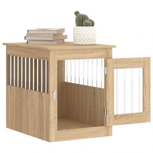 Hundebur/endebord i konstrueret træ - 55 × 75 × 65 cm, sonoma-eg