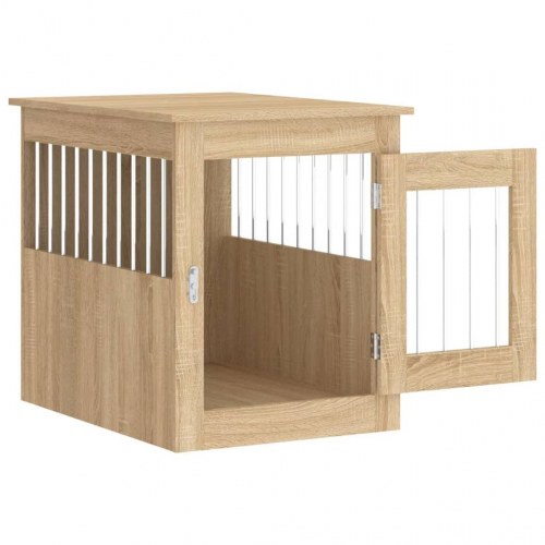 Hundebur/endebord i konstrueret træ - 55 × 75 × 65 cm, sonoma-eg