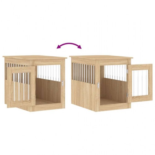 Hundebur/endebord i konstrueret træ - 55 × 75 × 65 cm, sonoma-eg
