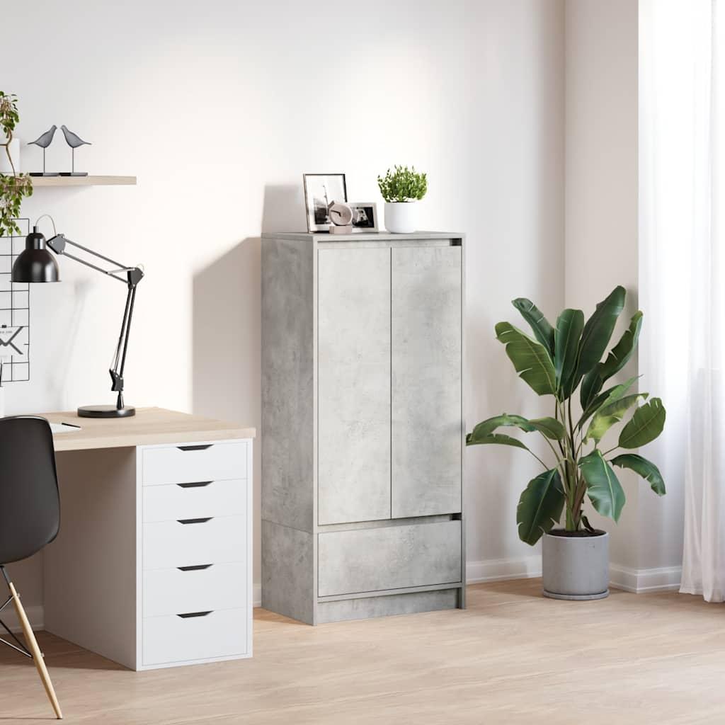 Skab Med Skuffe 55,5X34X119,5 Cm Konstrueret Træ - Betongrå