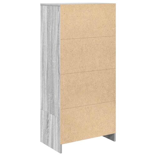 Skab med skuffe 55,5x34x119,5 cm konstrueret træ grå sonoma-eg