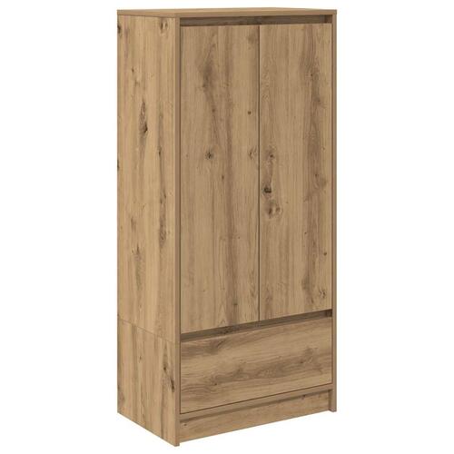 Skab med skuffe 55,5x34x119,5 cm konstrueret træ kunsteg