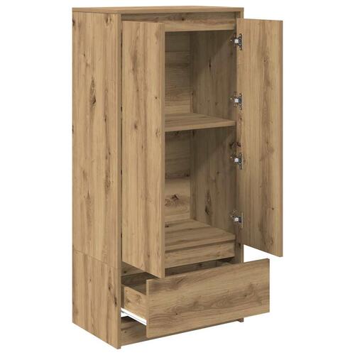 Skab med skuffe 55,5x34x119,5 cm konstrueret træ kunsteg