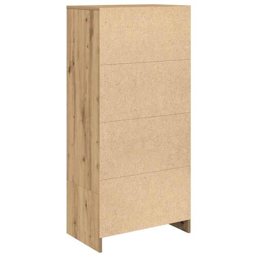 Skab med skuffe 55,5x34x119,5 cm konstrueret træ kunsteg