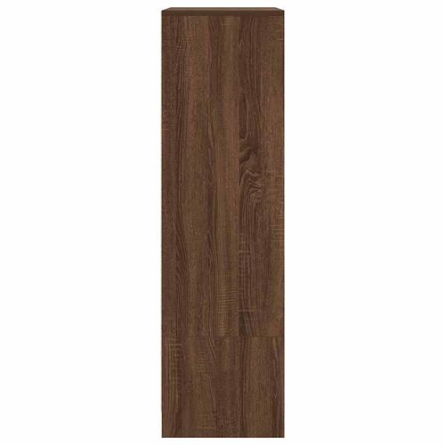Skab med skuffe 55,5x34x119,5 cm konstrueret træ brun-eg