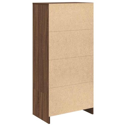 Skab med skuffe 55,5x34x119,5 cm konstrueret træ brun-eg