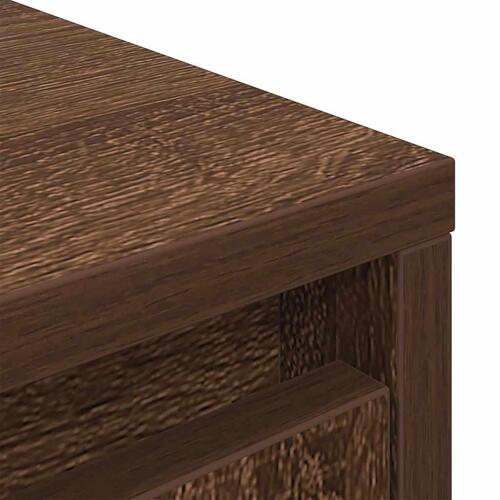 Skab med skuffe 55,5x34x119,5 cm konstrueret træ brun-eg