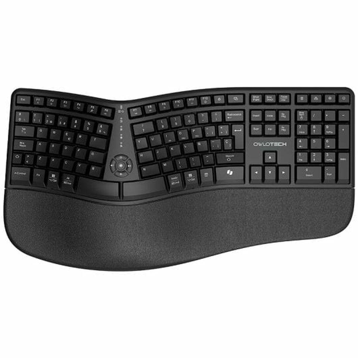 Trådløst Tastatur Owlotech Ek500 Sort Spansk Qwerty